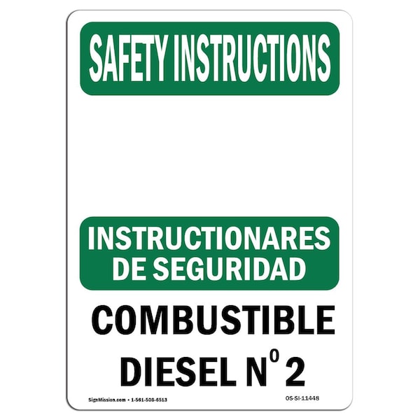 OSHA Sign, INSTRUCTIONS, 18in X 12in Alum, 12" W, 18" L, Landscape, OS-SI-A-1218-L-11448